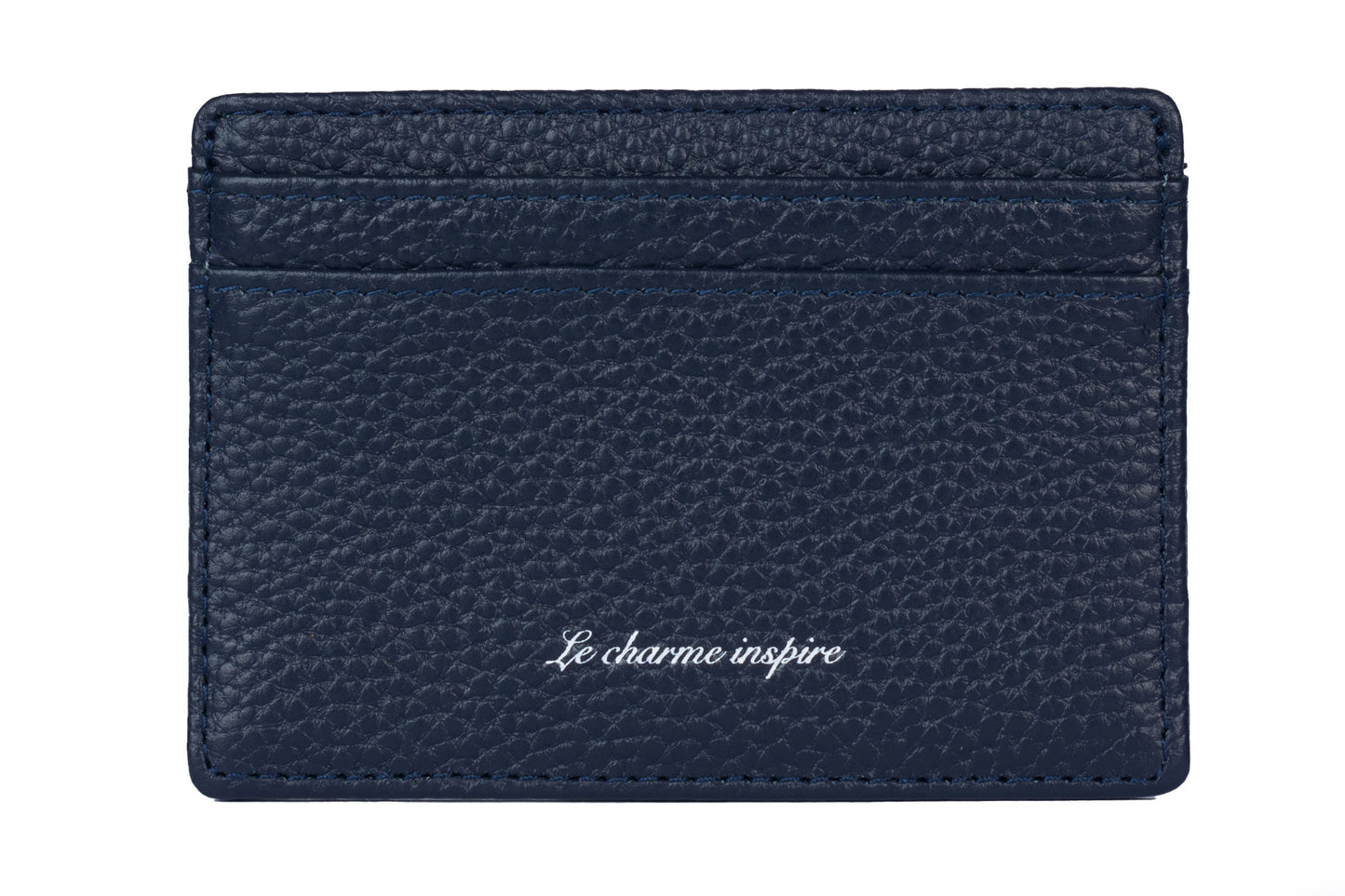 Leather Cardholder Navy Blue