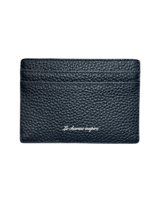 Leather Cardholder Navy Blue